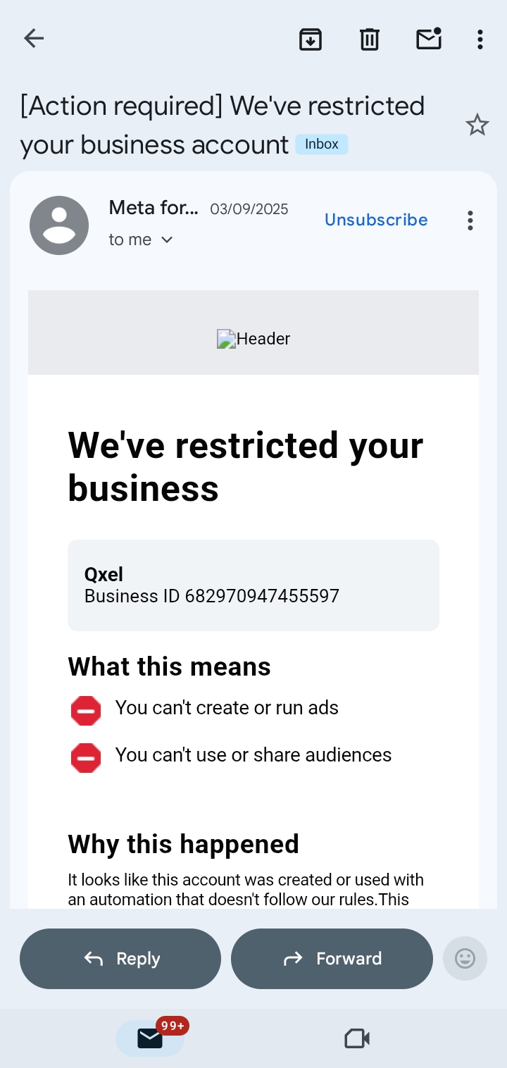 Account banned screenshot